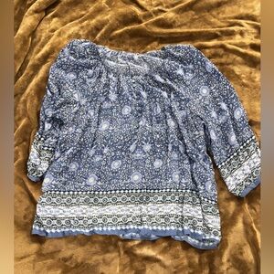 Joie Silk Floral Blue Women's Top large